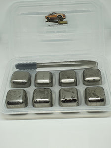 STAINLESS STEEL ICE CUBE KIT - Set of 8 Reusable Chilling Stones